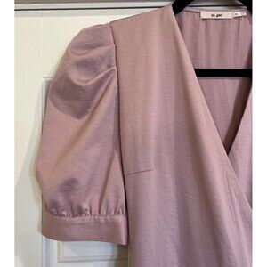 Mi Ami Wrap Around Dress, Size XS,  Pink, Puff Sleeves